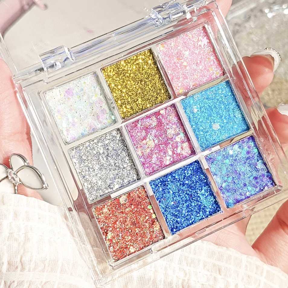 Glitter sequin 9-color eyeshadow palette - High-pigment gold glitter stage party makeup music festivals/carnivals/Easter M251213-image-1088282451