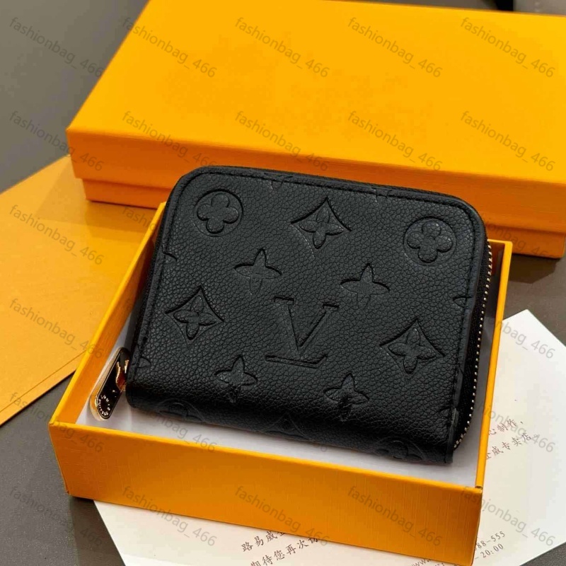 10A High Quality Designer Luxury Women Men Designer Short Wallet Leather Black wallets Purse Card Holders Checkbook With Gift Box