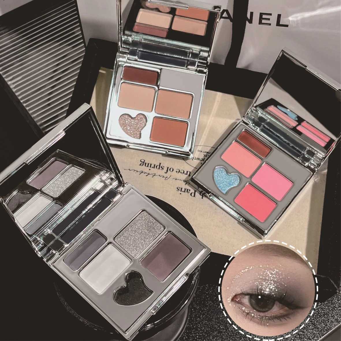 5-Color Smokey Eye Shadow Palette Punk Glitter Eyeshadow Palette Dark Black Grey Pink Color Stage Party Performance New Makeup M251213-image-1088285501