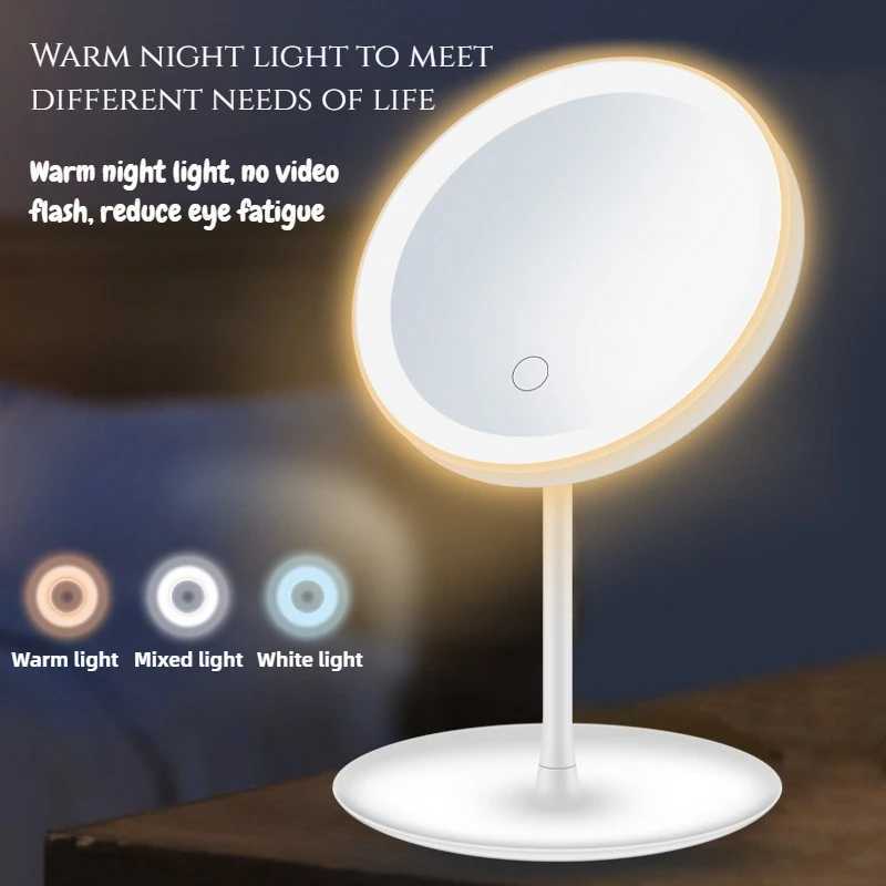 LED Makeup Mirror with Light 5x Mirrors Portable Removable Desk Mirror Adjustable Tricolor HD Light Vanity Mirror DropshipingT251213-image-1088278526