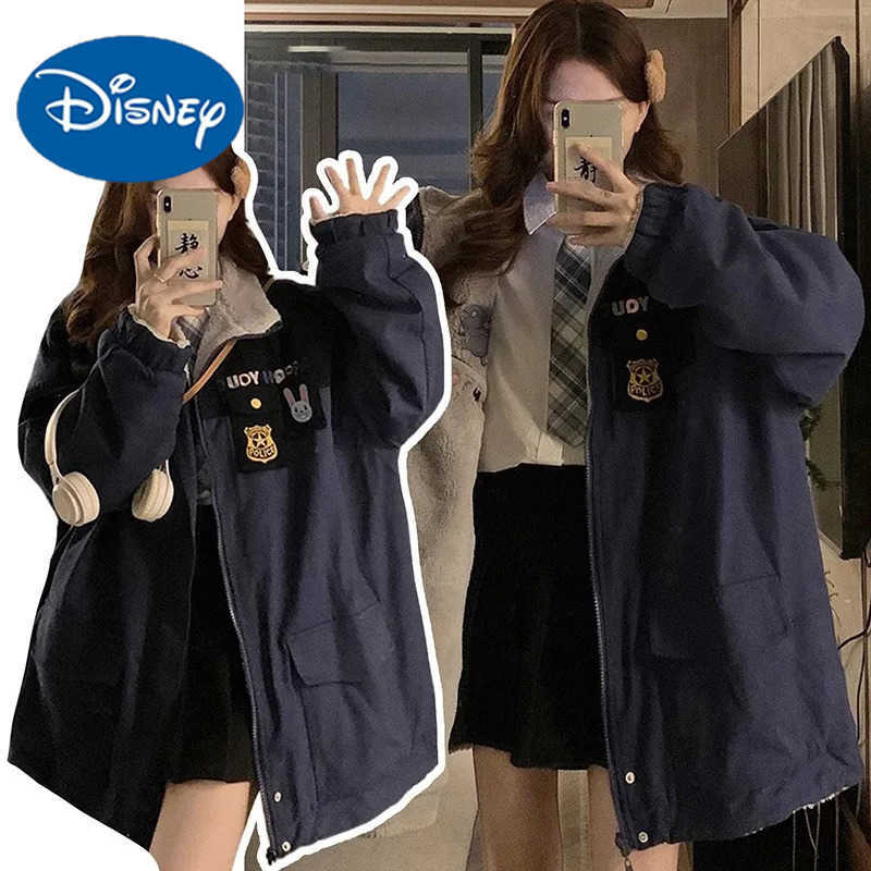 Disney New Zootopia Cartoon Lamb Fleece Oversized Fleece Lined Thickened Reversible Cotton Coat Outerwear Style Holiday Gift H251213-image-1088254365