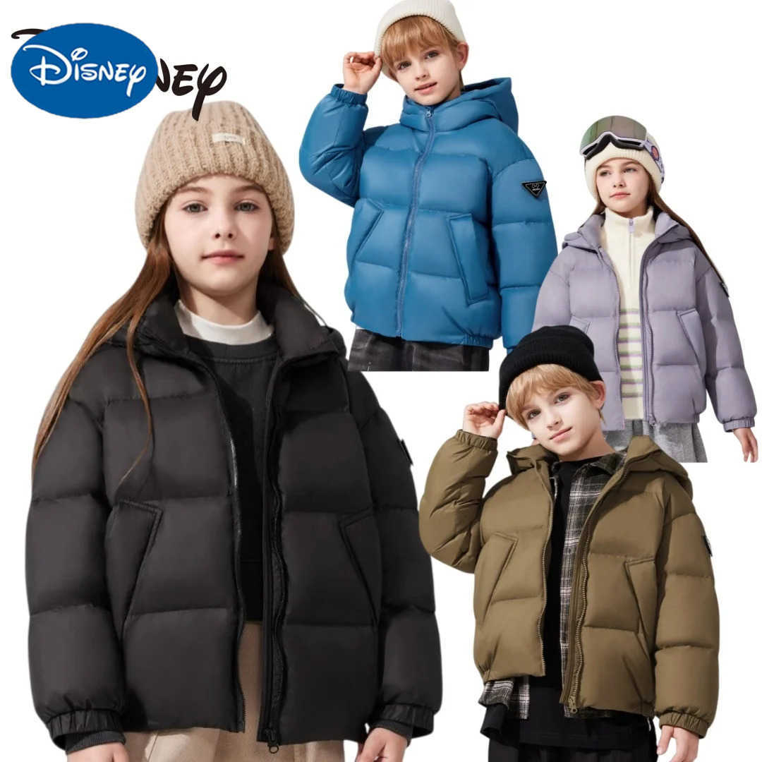 Disney Children Hooded Down Jacket Winter Lightweight Warm-keeping Outwear Boy Girl Windproof Cold Resistant Down Jacket H251213-image-1088254628