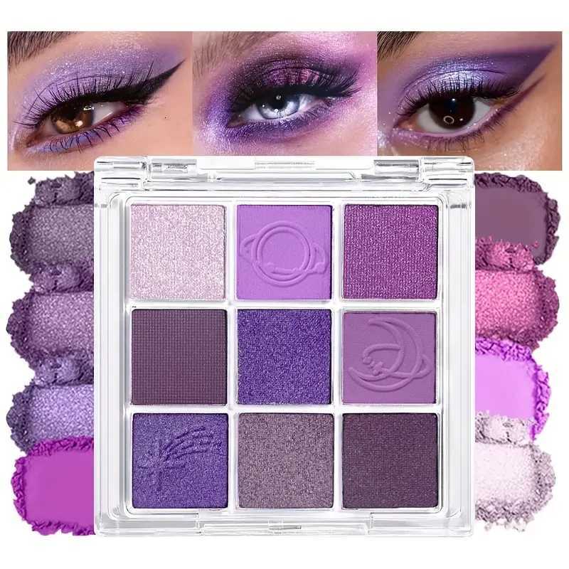 9-color purple and pink eyeshadow palette long-lasting and waterproof matte and shimmer finishes smokey eye makeup palette M251213-image-1088283535