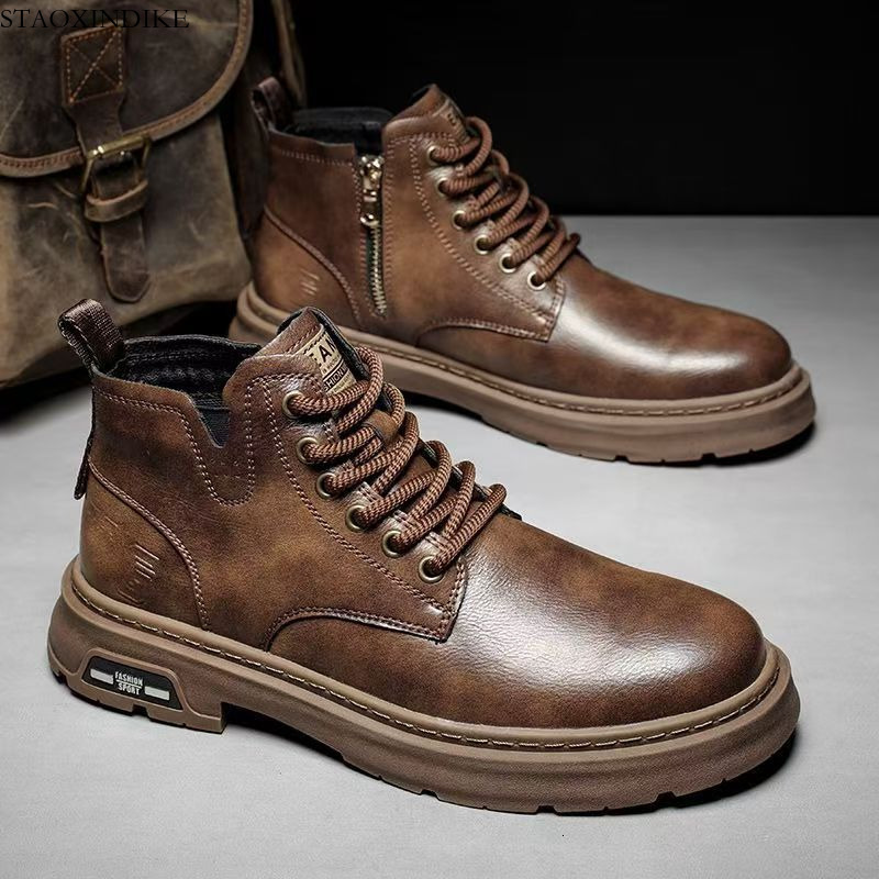 STAOXINDIKE 2025 New Men's Casual Versatile Autumn Winter Men's Leather Shoes Source Manufacturer Men's Fashion Trend Casual Leather