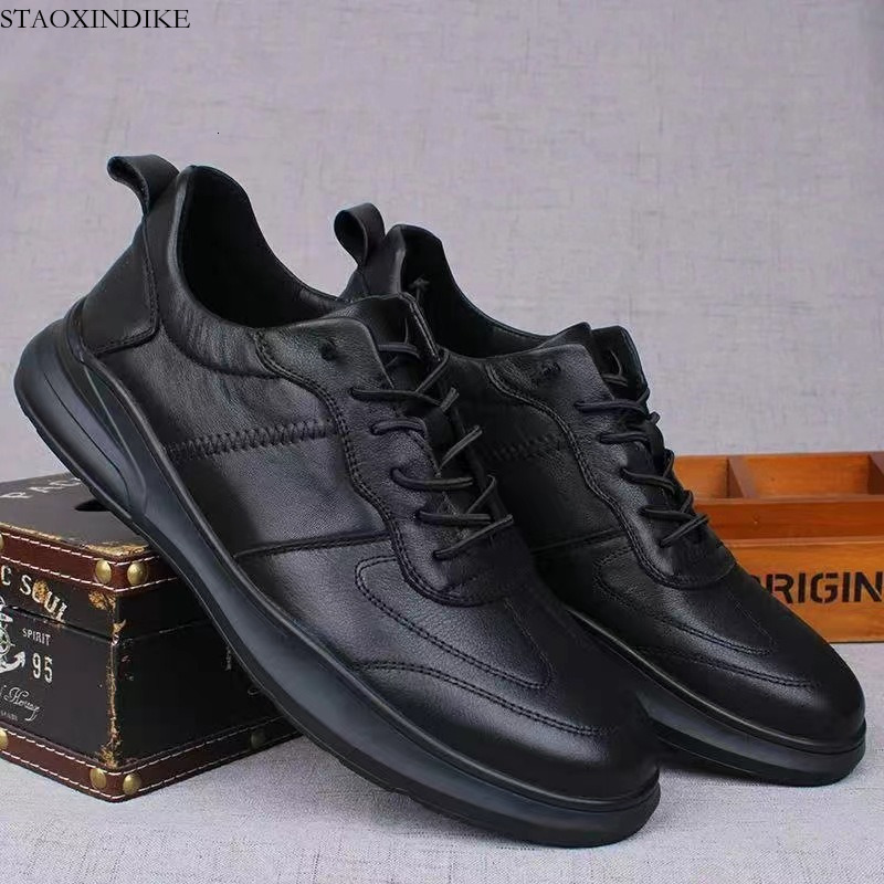 STAOXINDIKE 2025 Spring New Soft Leather Korean Style Sports Casual Shoes Lightweight Versatile Breathable Men's Leather Shoes Dropshipping