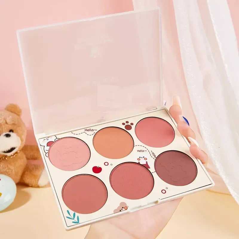 Girls Six-Color Blush Plate Waterproof Shimmer Matte l Multi-Color Nude Natural Makeup Grooming Kit for s CO03 M251213-image-1088287945