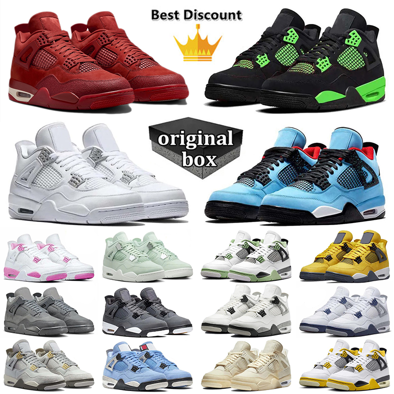 Men Basketball Shoes 4 4s IV Sports Big Size 13 Orchid Military Blue Pure Money Ts Dhgate Smoke Grey White Oreo Mens Women Outdoor Sneakers With Box