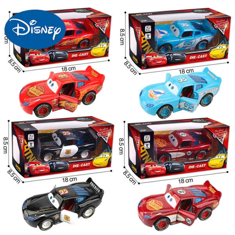 Disney 132 Lightning McQueen Pixar Cars Alloy Diecast Car With Light And Sound Rear Wheel Return Force Toy Kids Christmas Gifts H251213