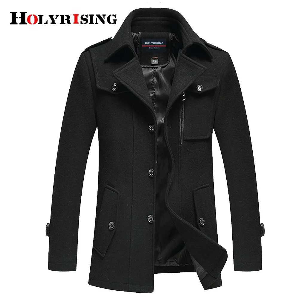 Holyrising Wool Blend Coat Men Casual Casaca Hombre Mens Overcoat Thick Jackets Warm Classic Cloth Man Fitted Coats 18259-5T251213