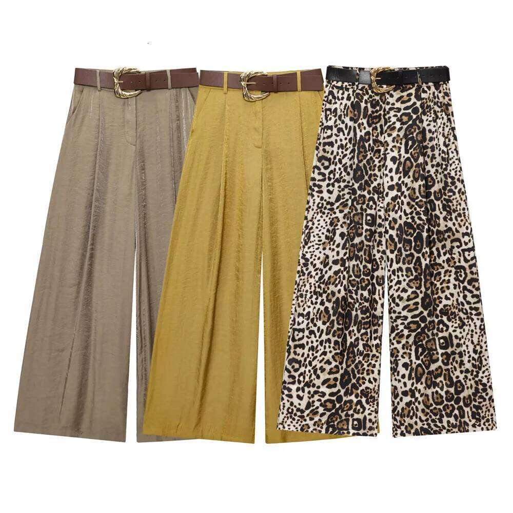 Designer Clothes Women S Summer New Pleated Belt With Silk Satin Texture Wide Legs Casual Hanging Temperament High Waisted Pants Hot Selling