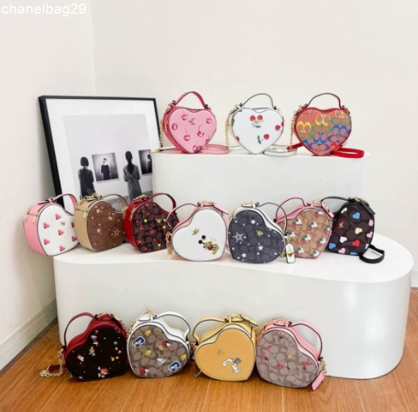Evening Bags Shoulder Bags 2025 Designer Love Bag Women Classic Cherry Shoulder Bags Cute Heart Stripe Crossbody Purse Woman Handbag Wallets NO1