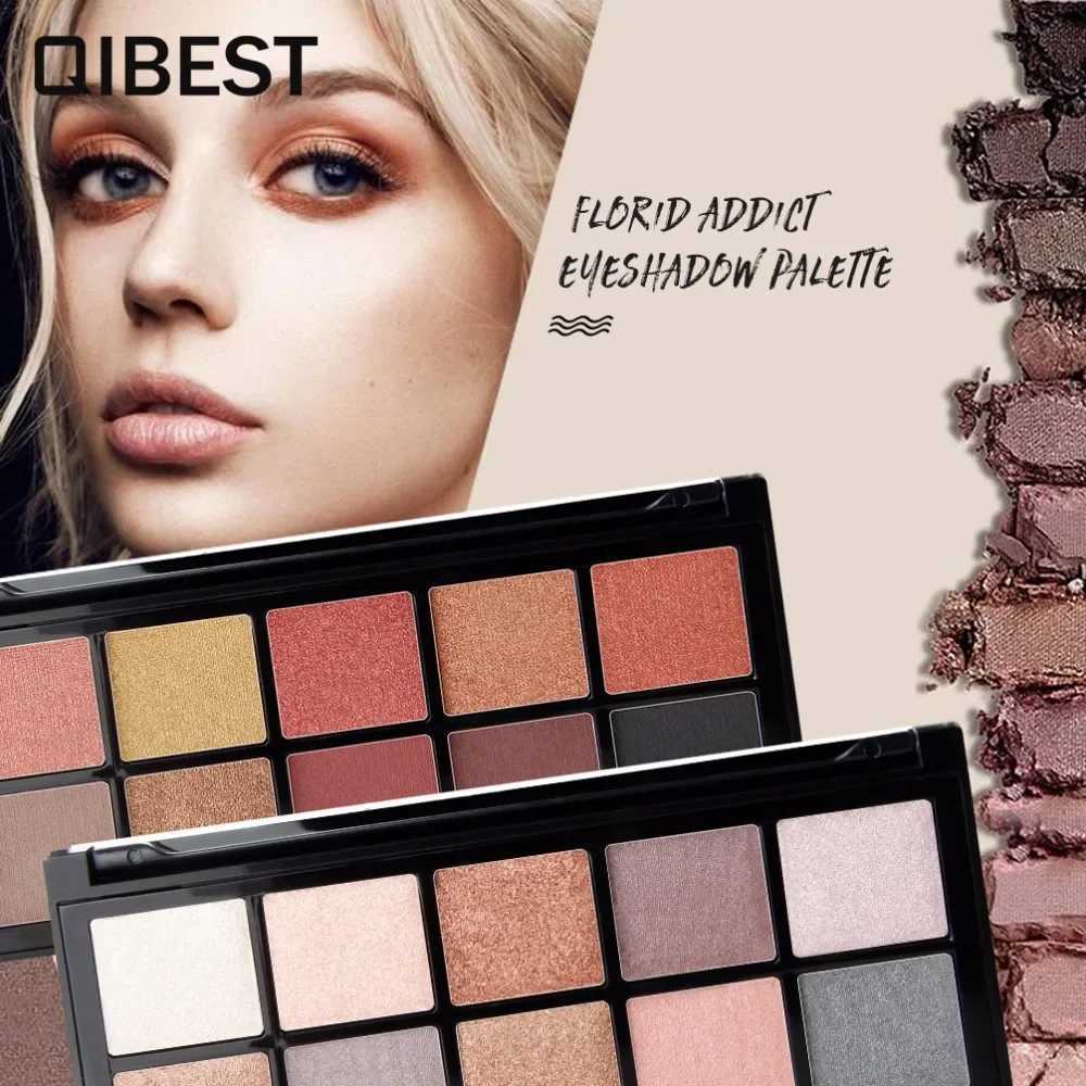 QIBEST 10 Colors Diamond Crumbles Metallic Glitter Eye Shadow Pallette Makeup High-Intensity Pigmented Nude Eyeshadow Palettes M251213-image-1088281356