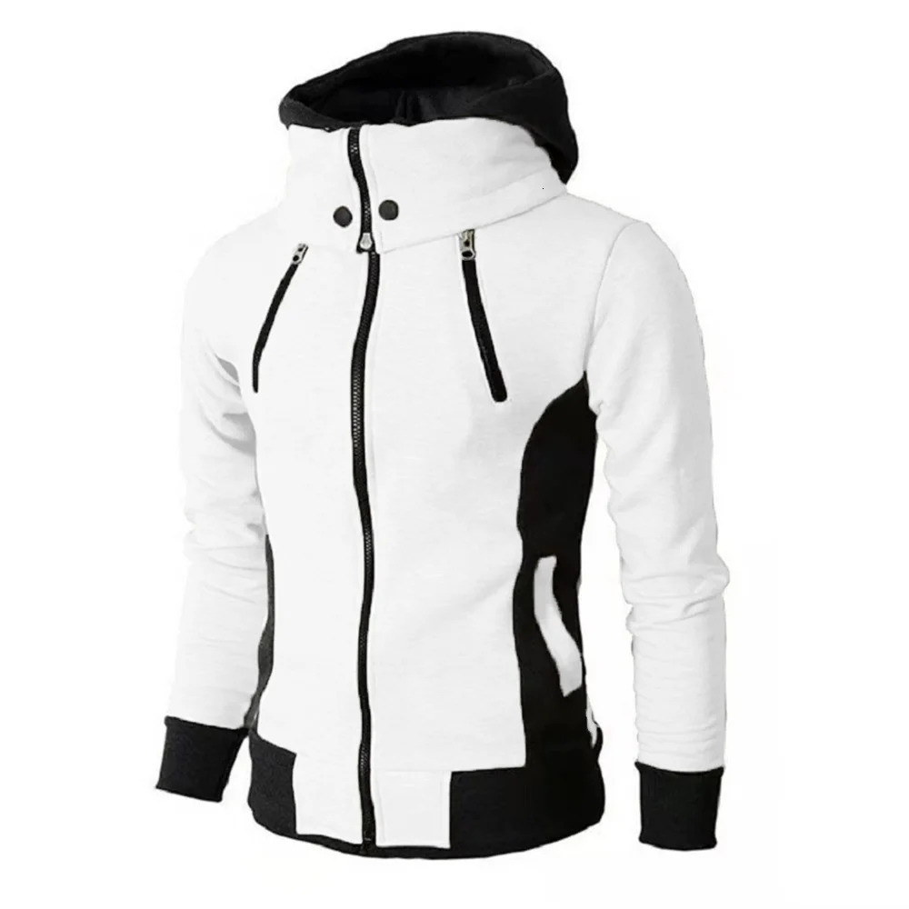 Zipper Men Jackets Autumn Winter Casual Fleece Coats Bomber Jacket Scarf Collar Fashion Hooded Male Outwear Slim Fit Hoody 251201