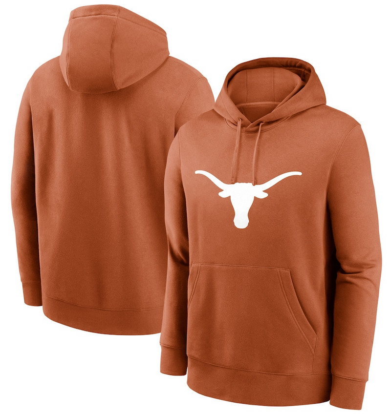 Men's Texas College Longhorns Pullover Hoodie T-Shirt Football Long Sleeve Hooded Sweatshirts Sports Hoodies Shirt Men Women Youth