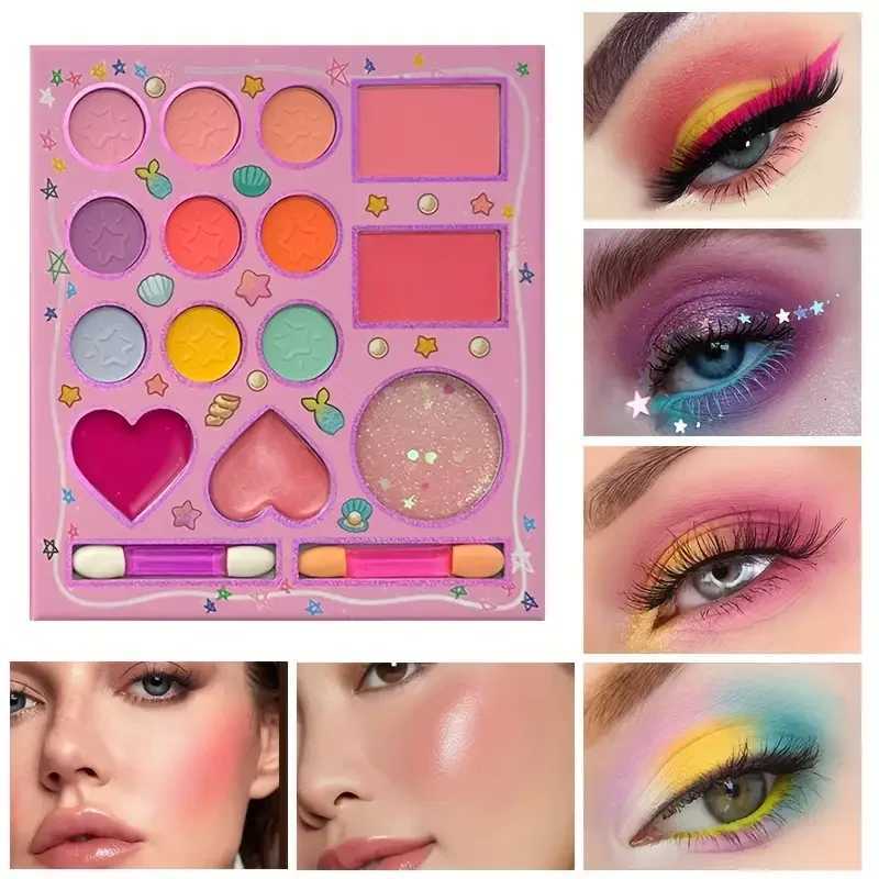 14-color cartoon makeup palettepink glitter eyeshadowmatte sequins and fine glitterfor womens daily makeup holiday parties M251213-image-1088287561