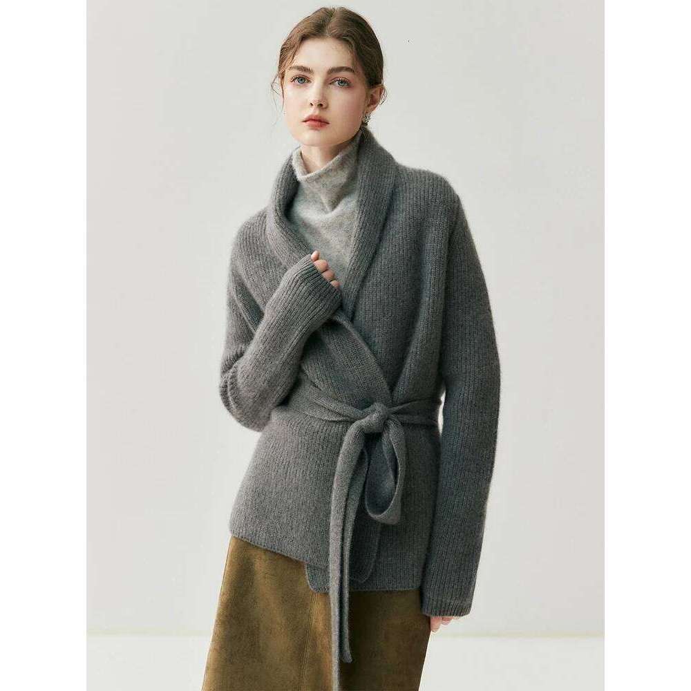 Women Sweater Thick Luxury Bathrobe Style Cardigan Comfy Warm Cashmere Knitwear Autumn Winter Coat Luxury