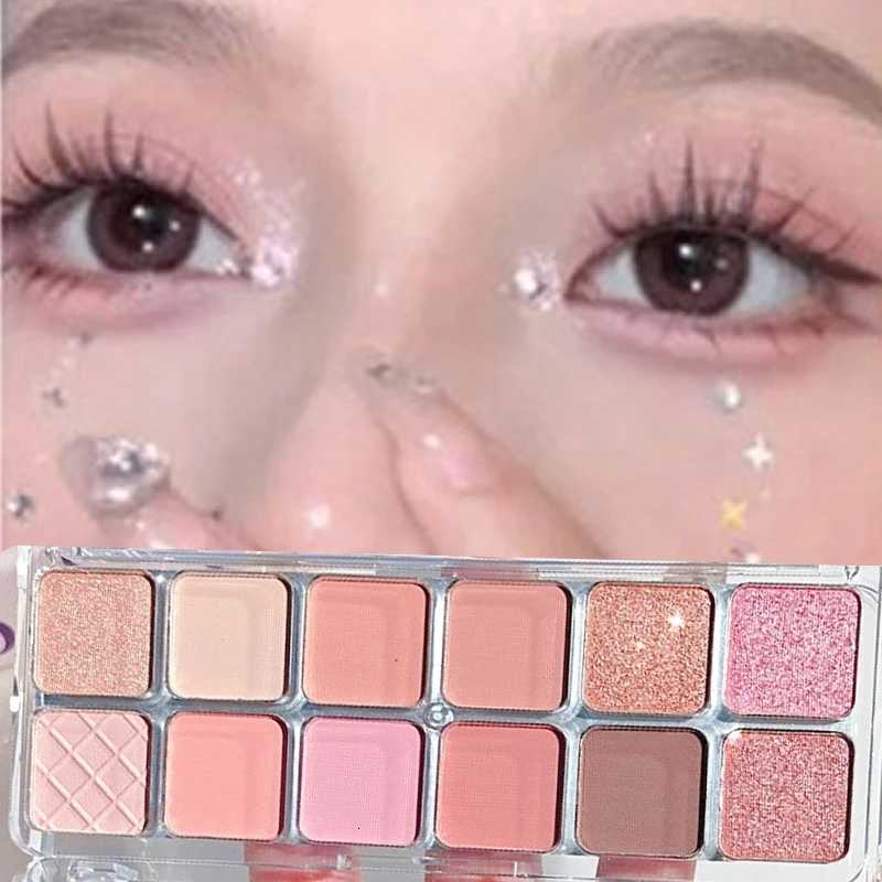 12-Color Low Saturation Eyeshadow Palette Matte Peach Apricot Eye Makeup Palette Daily Earth Makeup Long Lasting Eye Shadows M251213-image-1088287191
