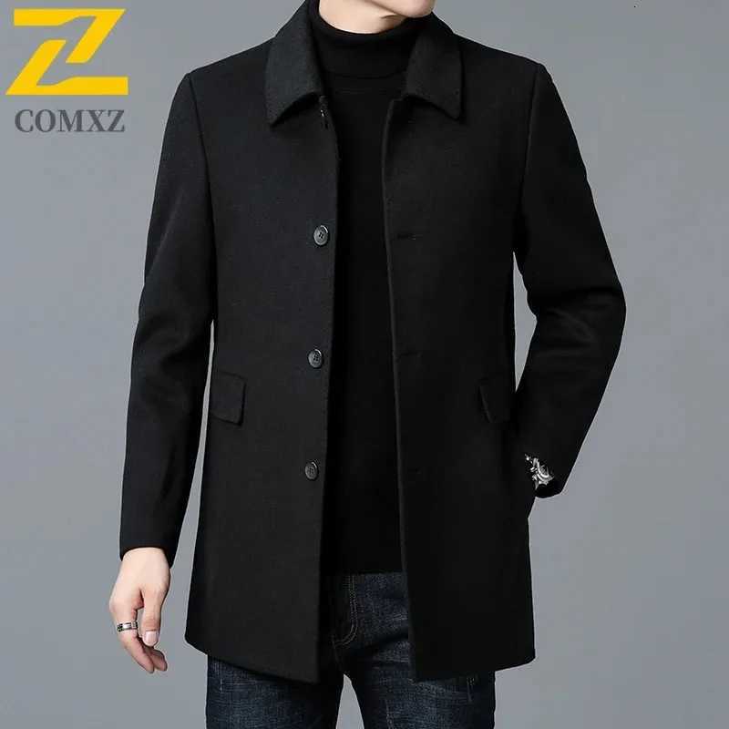 Winter Woolen Coats Men 2025 New Turndown Collar Premium Business Overcoat Casual Detachable Down Inner Warm TrenchCoatT251213