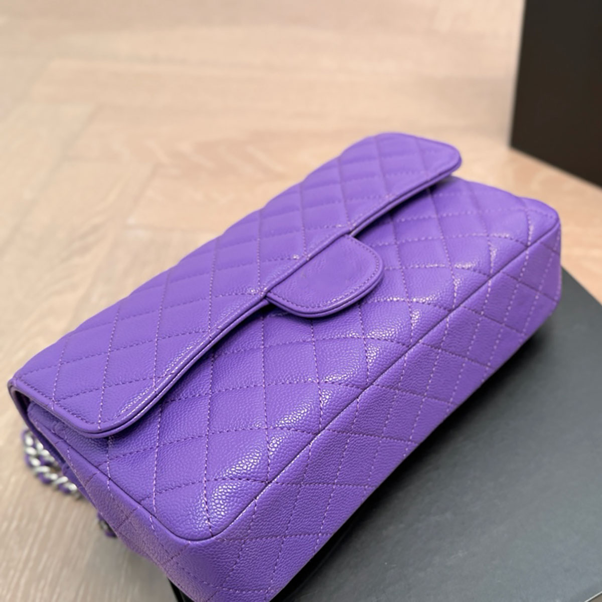 Cf Classic Caviar Check Single Shoulder Bag Women Designer Crossbody Bag Silver Hardware Clasp Evening Bag Knitted Chain Makeup Bag Credit Card Phot