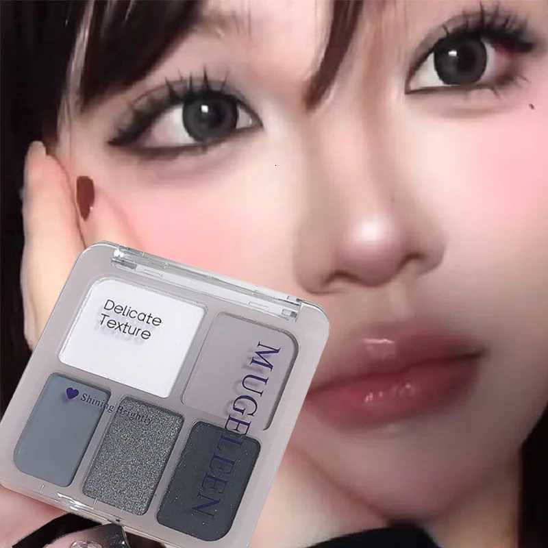 5-Color Punk Smokey Eyeshadow Palette Silvery Black Matte Shimmer Nude Pink Eye Shadow Lasting Halloween Eye Makeup Cosmetics M251213-image-1088284662