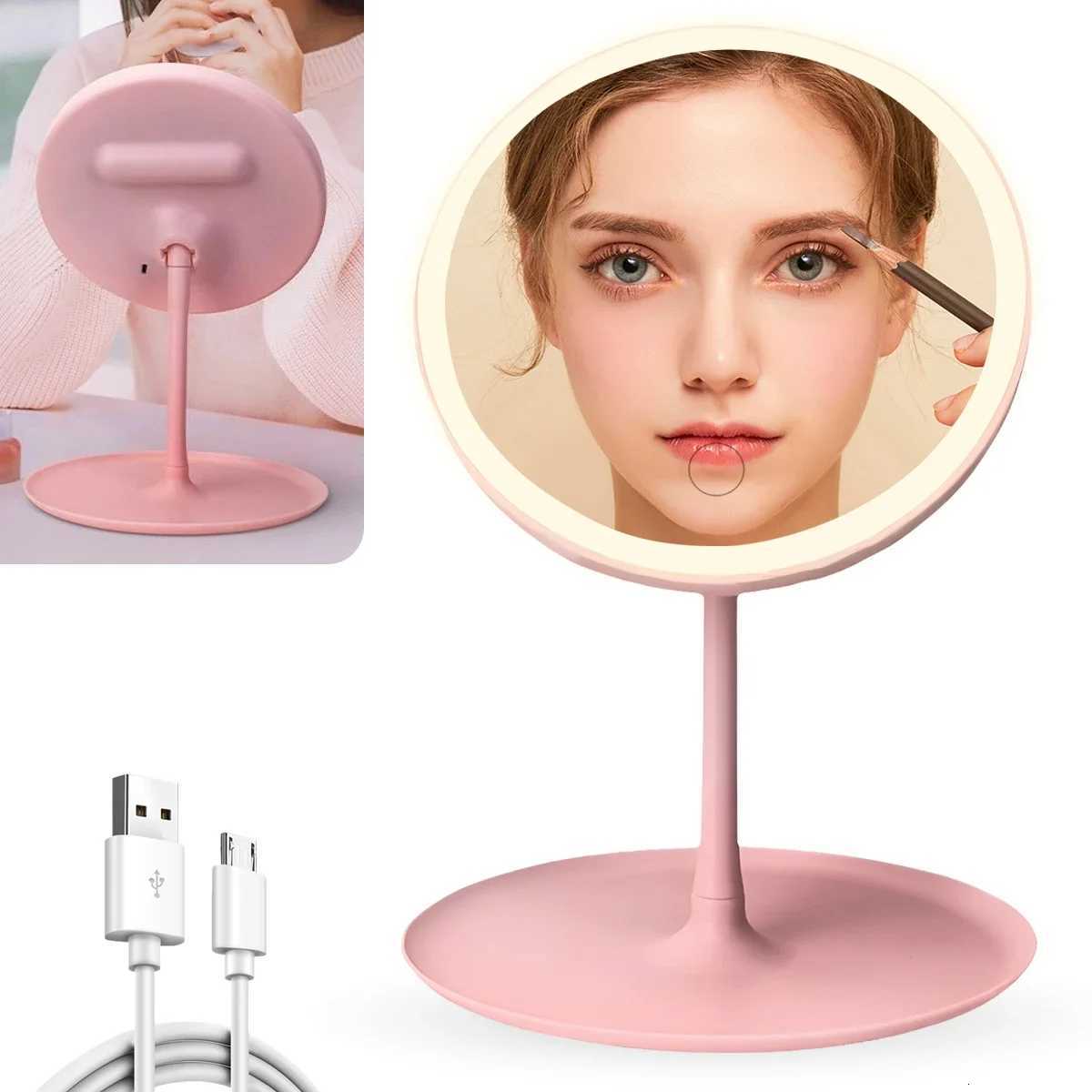 The New Makeup Mirror With Light White Led Daylight Makeup Mirror Detachable/Storage Base 3 Modes Mirror With Light GiftT251213-image-1088274643