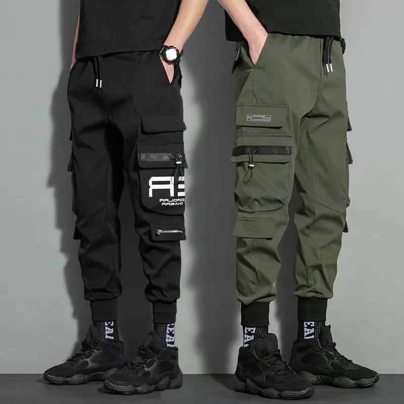 Mens Aarmy Green Cargo Pants Casual Hip Hop Hit Color Multiple Pockets Trousers Streetwear Sweatpant Pant Brand Male Size M-5XL X251213