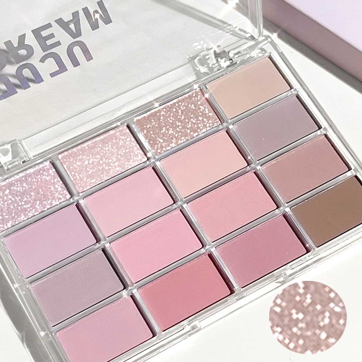 16-Color Eyeshadow Palette Matte Shimmer Nude Earth Tones Silky Blendable Texture Korean Style Natural Eye Makeup Look M251213-image-1088283278