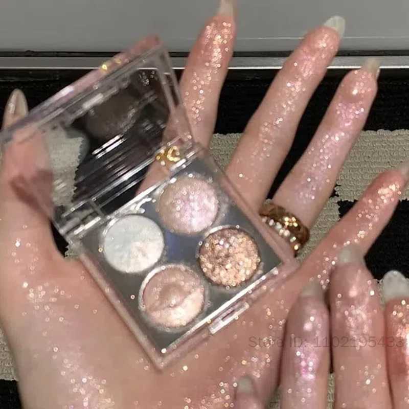 Planet Four-color Diamond Glitter Eyeshadow Palette Aurora Purple Metallic Shimmering Baked Powder Highlighter Eye Shadow Makeup M251213-image-1088286076