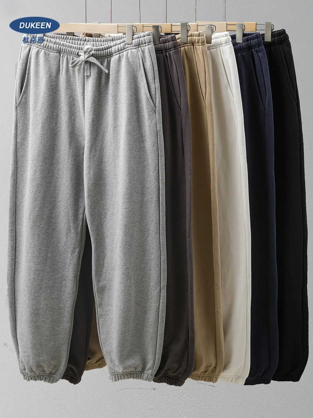 DUKEEN 500G Heavyweight Men Sweatpants Spring and Autumn 100 Cotton Loose Casual Sport Jogger Pants Mens Drawstring Trouse X251213