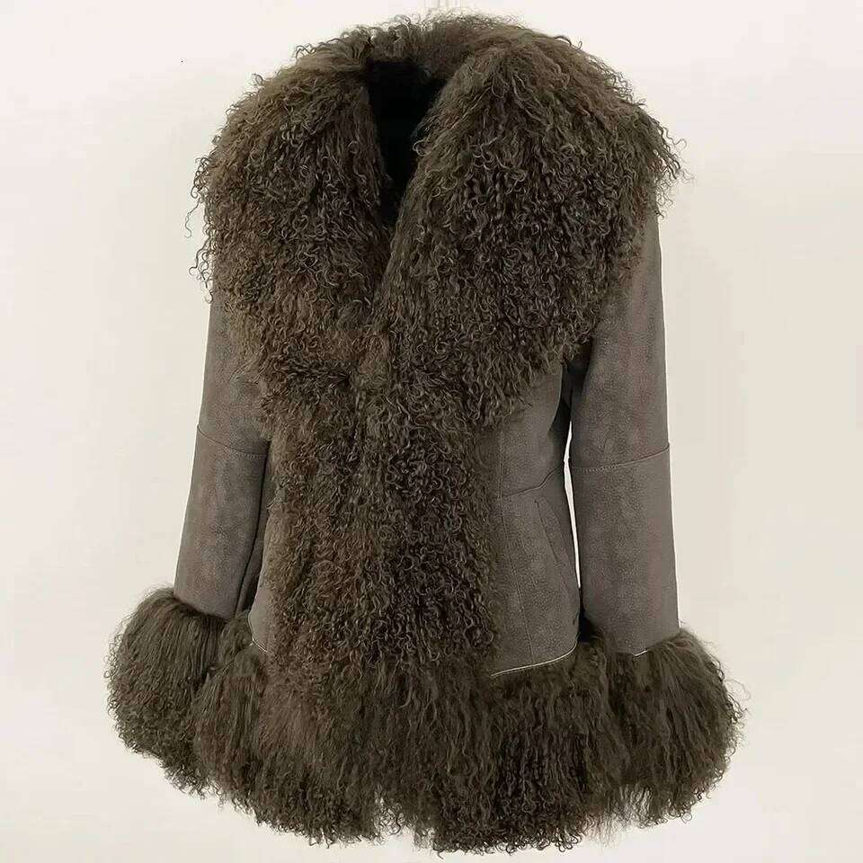 Fashion 2026 Autumn Winter Women Coat Real Natural Mongolia Sheep Fur Turn-Down Collar New Fashion Jacket Thick Warm Casual Overwear