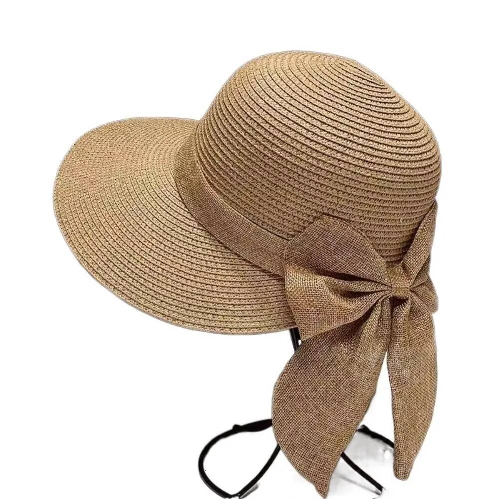 Fashion Summer Hats Sun Beach Ladies Bowknot Panama Cap Lady Casual Bucket For Women Straw Hat ddmythur