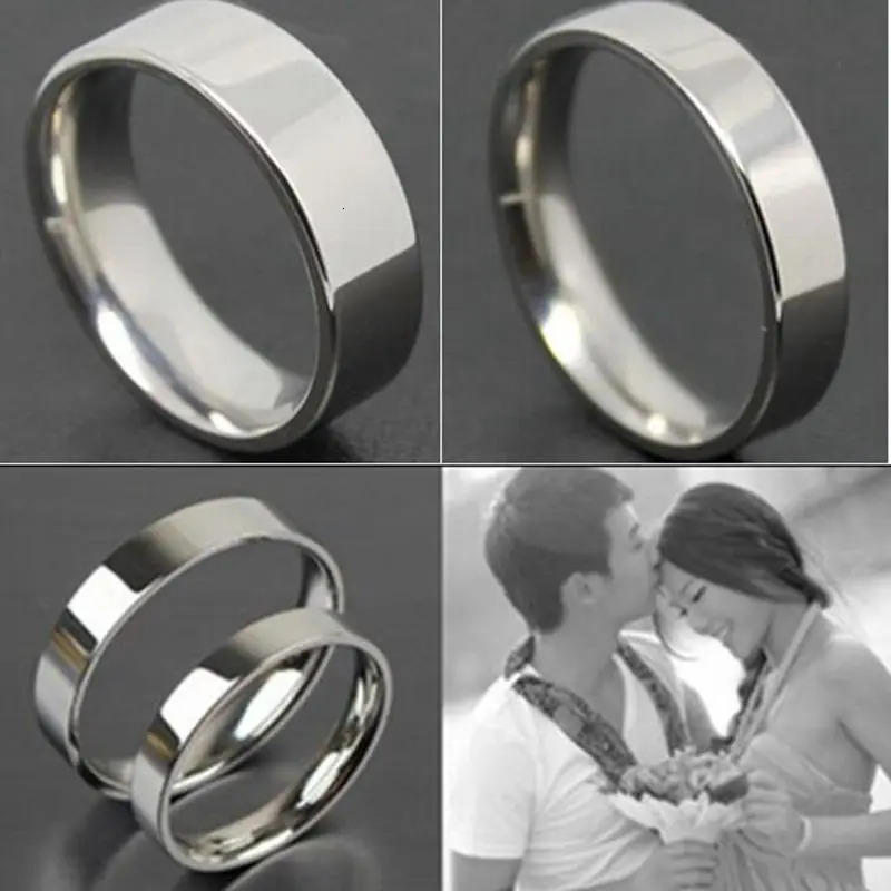Großhandel 50 Stück 4 mm 6 mm schlichte Herren- und Damen-Bandringe, klassische Eheringe aus Edelstahl 251210