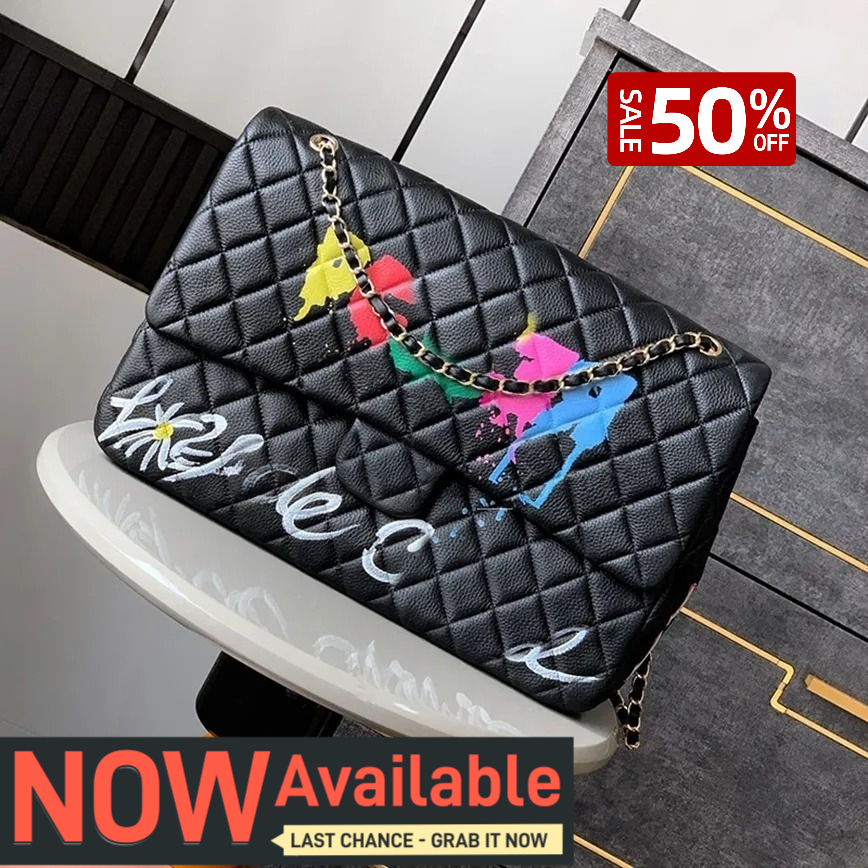 Mirror quality Designer Large Flap bag Fashion Airport bag Shoulder Bag - Luxury Caviar Calfskin Leather Chain bag With Box (C174)