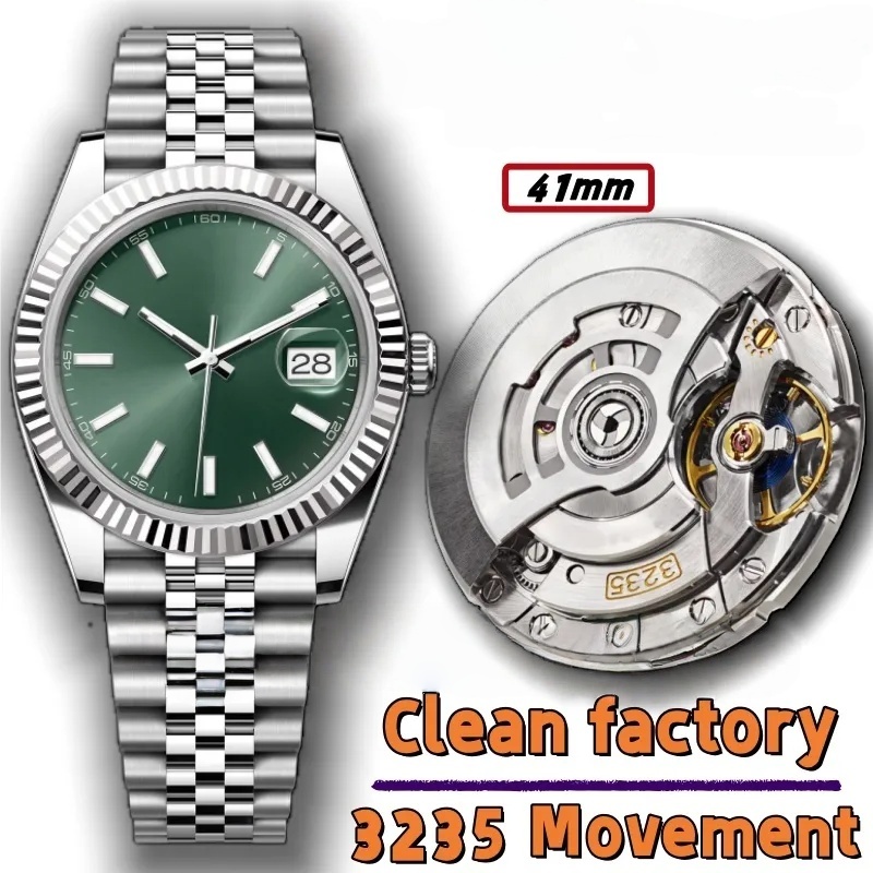 Super Clone Watch 41MM Men's Watch Designer Watch Cal.3235 Movement Automatic Mechanical Watch Power Storage Sapphire Glass Waterproof Watch