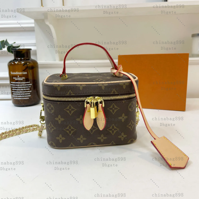 top 1 Designer Bag Women's Brown Classic Fashion Pretty Makeup Bag Tote Bag cowhide high quality toiletries Travel Bag Women's Tote Multi-