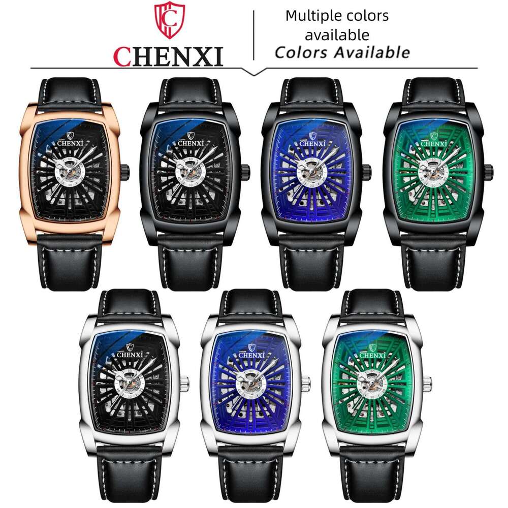 CHENXI High-precision tactical mechanical watch Fully Automatic Men's Hot-Selling Square Hollow Mechanical Watch