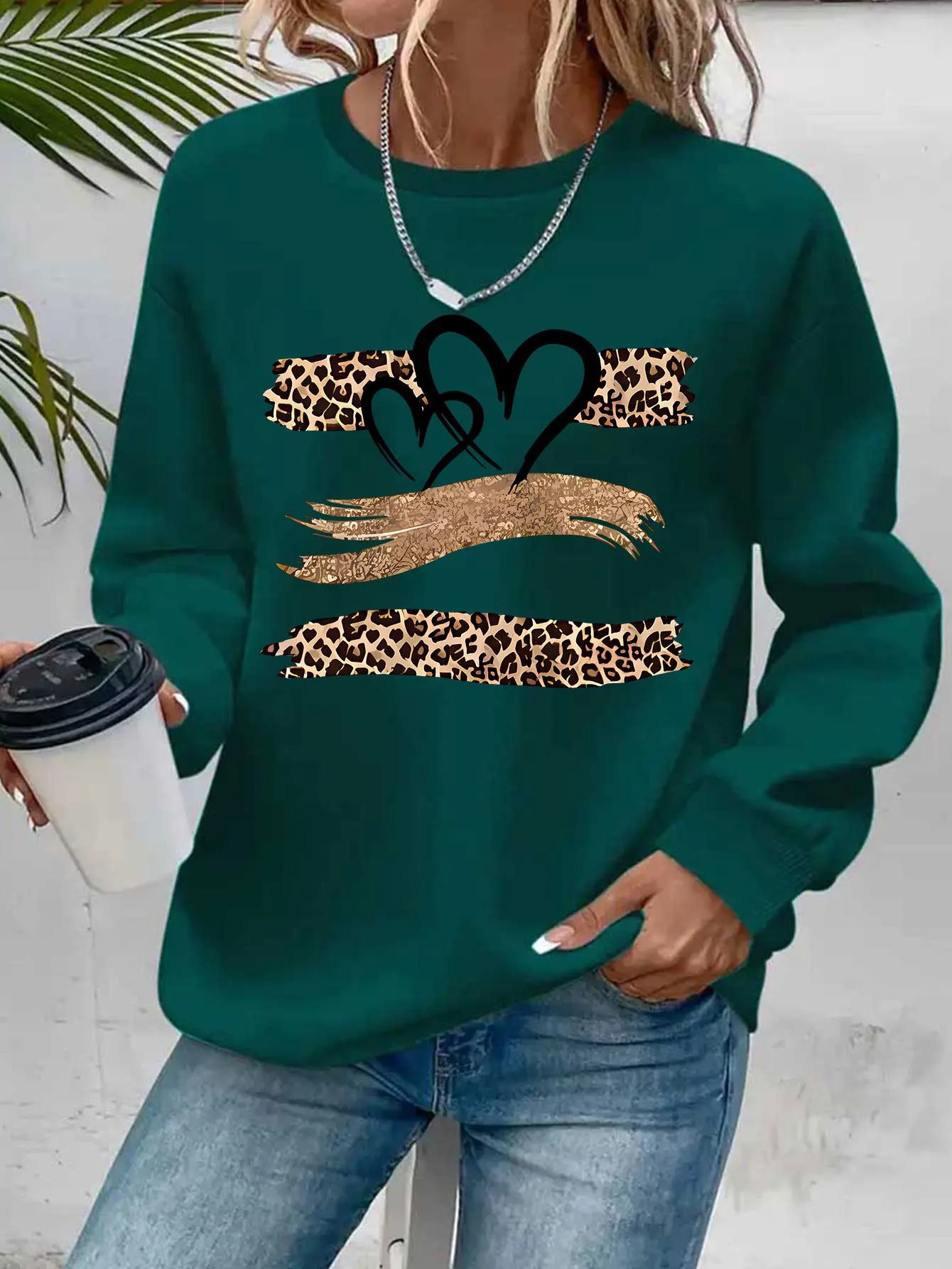 Felpa pullover da donna con stampa teschio casual Felpa geometrica n manica lunga girocollo lavabile in lavatrice vestibilità regolare per l'autunno