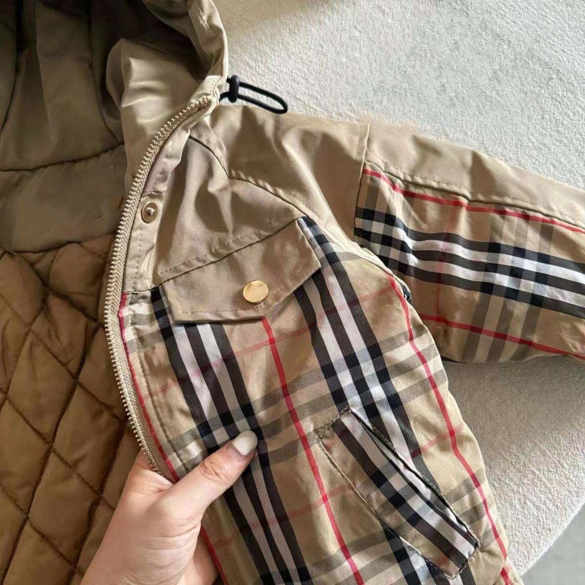Fall Winter New Childrens Coat 1-12 Year Old Baby Checkered Coat Kids Coat Down Jacket
