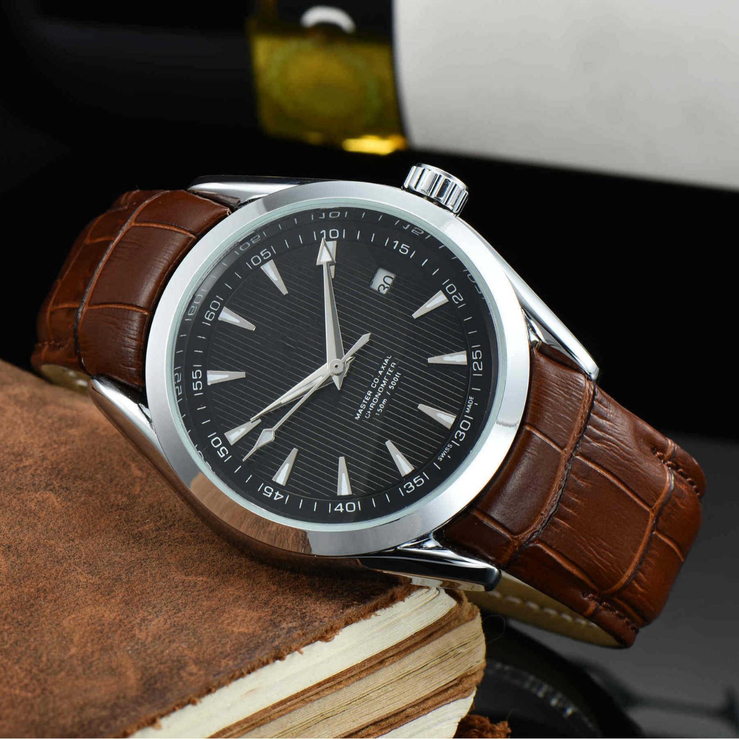 Fashion high quality watch Hippocampus men watch luxury designer watch striped designer mens watch mechanical automatic movement watch leather top f