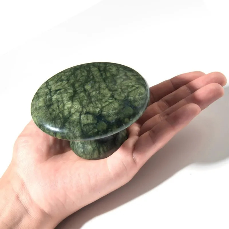 Natural Jade Large Mushroom Shaped Massager Ciu Jade Scraping Beauty Gouache Scraper Beauty Gua Sha Massage Stone 251210