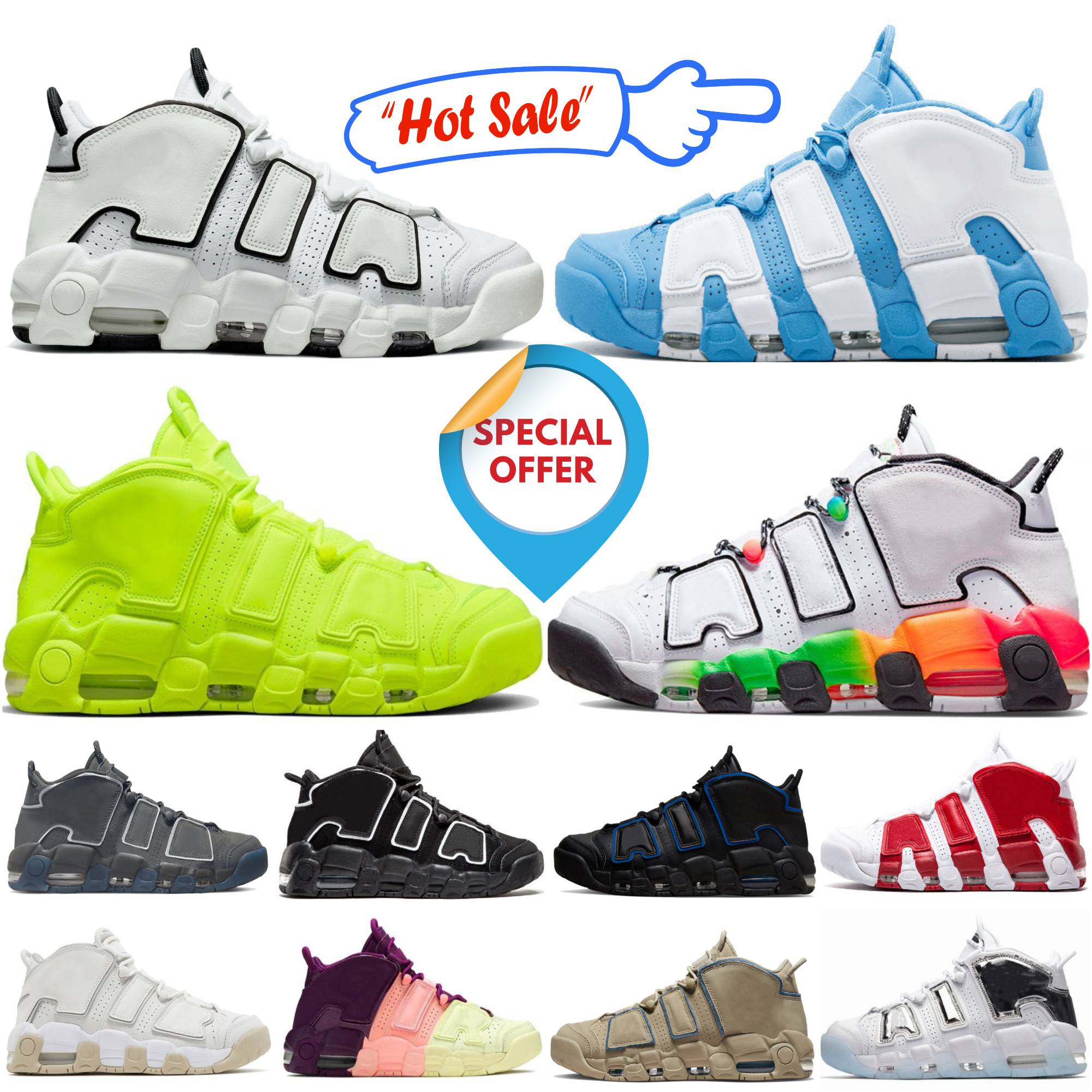 Trainers 96 Basketball Shoes Classic Mens Women 96s Black White Royal Action Grape Uptempos Light Aqua Outdoor Orange Tennis airs More Green Barley