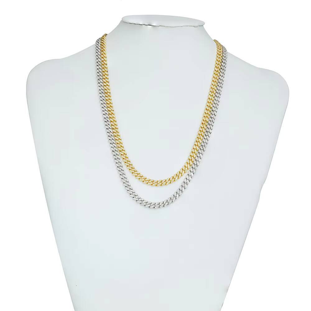 6mm Handmade Cuban Link Chain Pass Diamond Tester 925 Sterling Silver Iced Out Necklace Miami Cuban Link Chain for Hiphop
