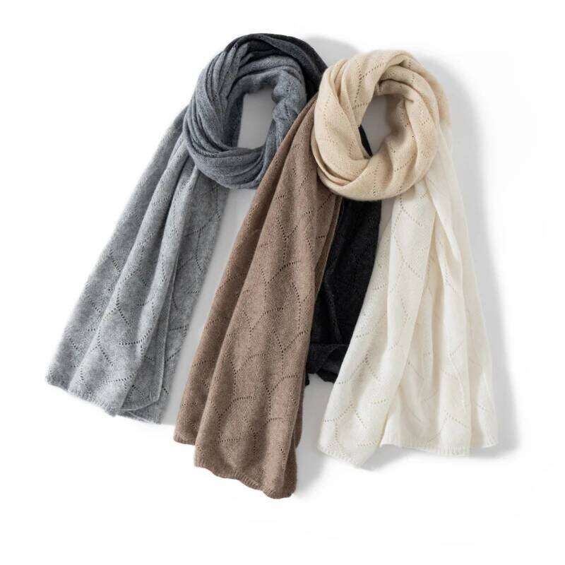 Cashmere Women's Two-Color Cut-Out Scarf And Shawl For Winter Warmth Gradient Knitted Multi-Functional Vest Couple's Neck