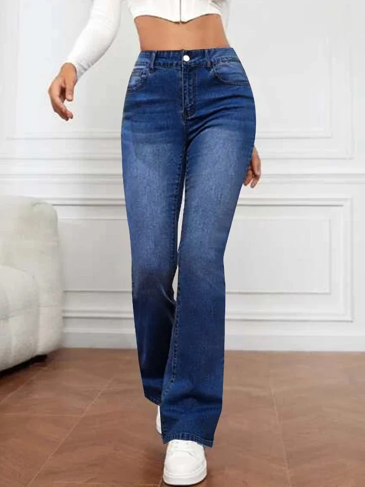 Autumn Winter Womens Denim High Waisted Jeans Slimming Casual Versatile Waist Washed Pants Trousers for Women Clothing 251211