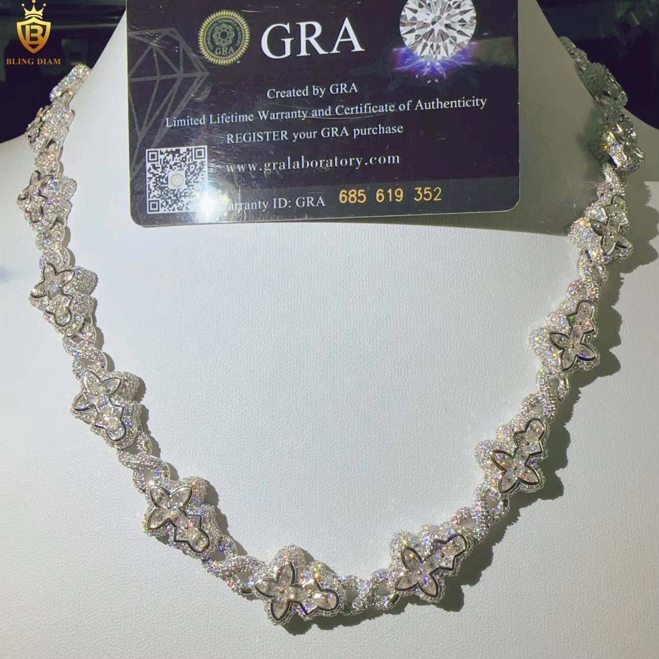 Fashion 79mm Fashion Fine Jewelry Color VVS Moissanite Diamond Luxury Jewelry Iced Out Necklace Miami Cuban Link Chain