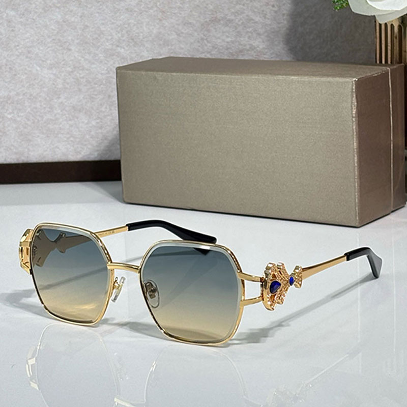 26ss Rectangular Sunglasses With Metal Luxury Frame Designer Gradient Lenses UV400 Protection For Womens Travel Beach Style BV1819LU With Box