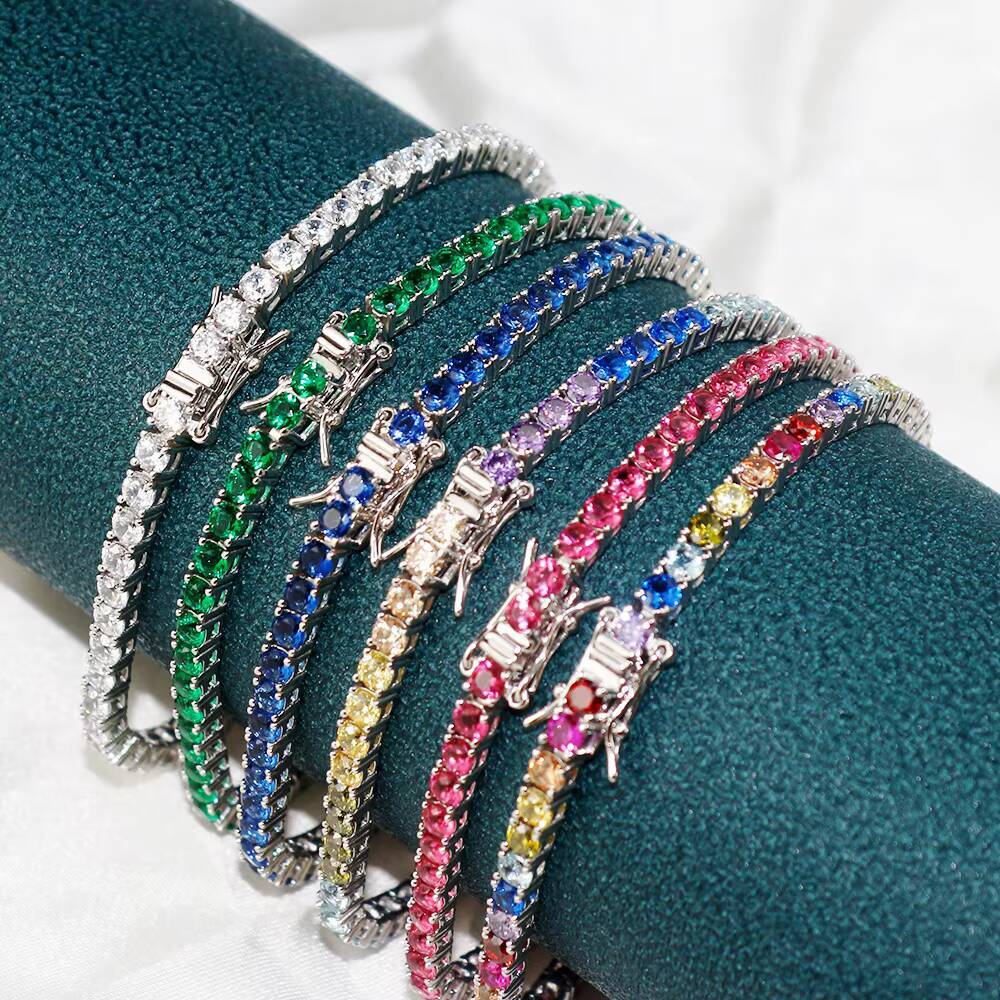 Hot Sale 925 Sterling Silver Fine Jewelry Charm Bracelet High Quality Trend Zircon Luxury Diamond Tennis Bracelet for Women