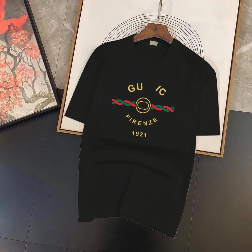 GG Shirt Mens Designer Shirt Top Quality Pure Cotton Gg Designer Short Fashion Men Clothing Black Tshirt Men Men's Summer Casual Styles Mens T