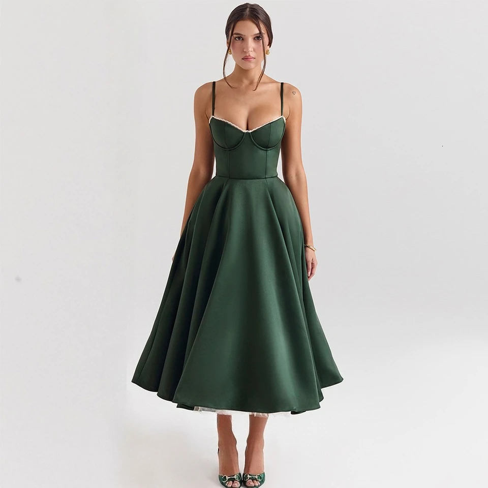 Suninheart Summer Wedding Guest Party Dresses Women Green Floral Print Dress Sexy High Slit Mesh Bodycon 251211