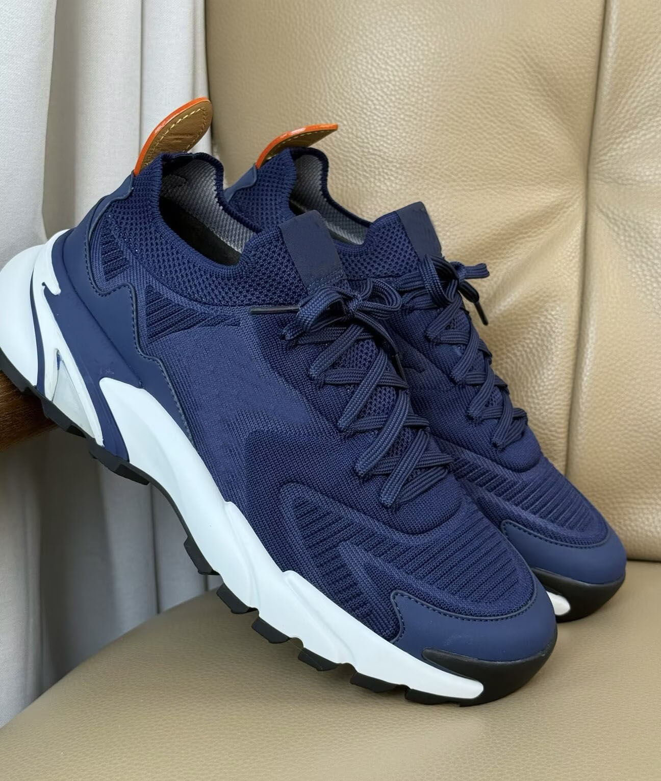High Quality Men Runner Tatic Sneakers Technical Knit Leather Trainers Slip-on Fit Mesh Breathable Runner Sports Comfort Platform Trainers EU38-46